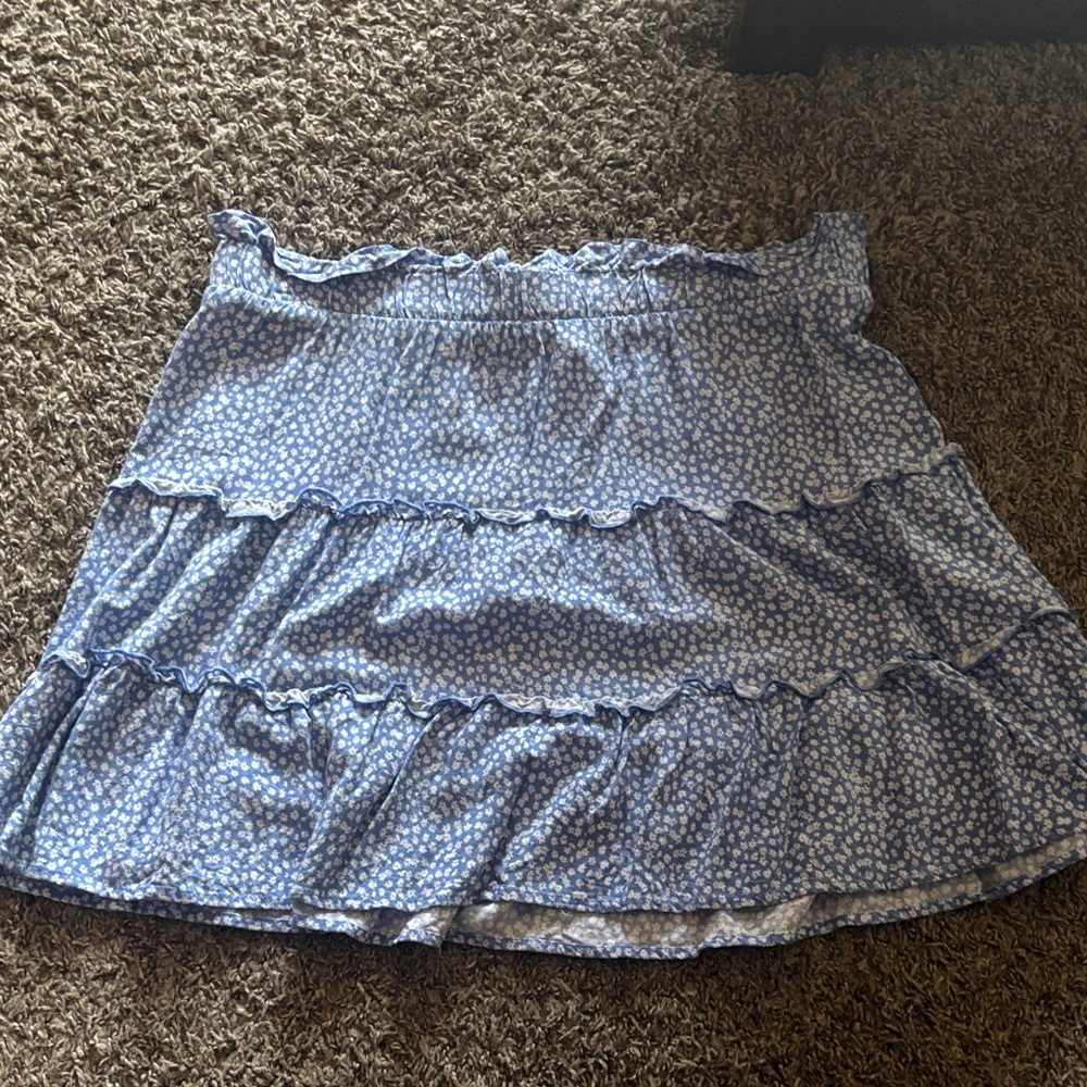 Wild Fable Floral Blue A-Line Skirt